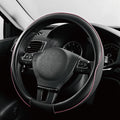 PIC AUTO Steering Wheel Cover, Pink Piping Leather, Sports Carbon Fiber and Super Breathable Leather, Universal 14.5-15.5 Inch Anti-Slip Steering Wheels Accessories for Men & Women