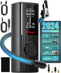 Tire Inflator Portable Air Compressor for Car Tires, 150 PSI & 20000mAh Battery 4X Fast Inflation Cordless Tire Pump, 12V DC & Cordless Dual Power Electric Air Pump for Car Motorcycle Bike Ball
