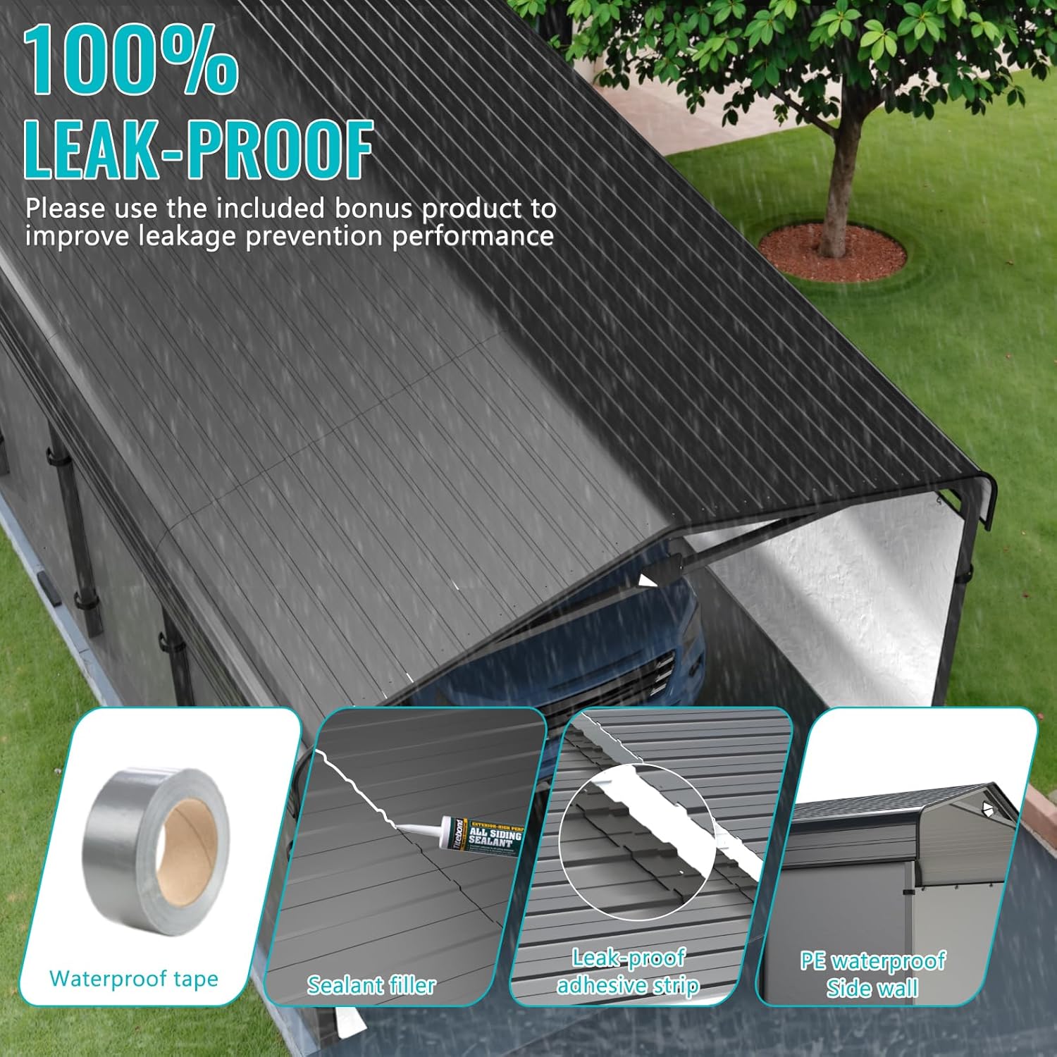 Metal Carport,Car Ports 20x20 Heavy Duty Metal for Snow,Car Tent Garage with Galvanized Metal Roof,Outdoor Two Car Carport All Weather