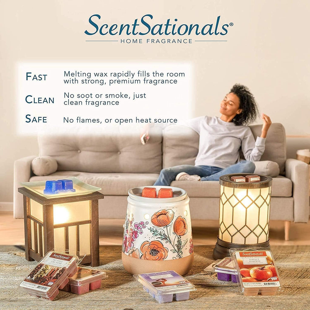 Scentsationals Wax Melts, Wax Cubes Strong Scent - Strawberries & Cream - Long Lasting Scented Melts for Warmer, 10oz (24-Cubes)