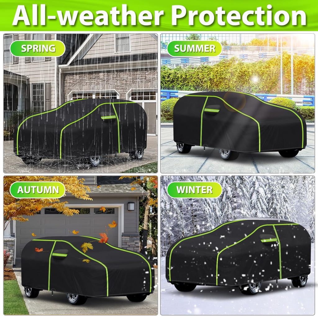 6 Layers Full Car Cover for 1994-2024 Ford Mustang GT/Shelby/Cobra/Bullitt/ECOBOOST,Waterproof All Weather PEVA Adding Cotton Protection with Door Zipper & Storage Bag