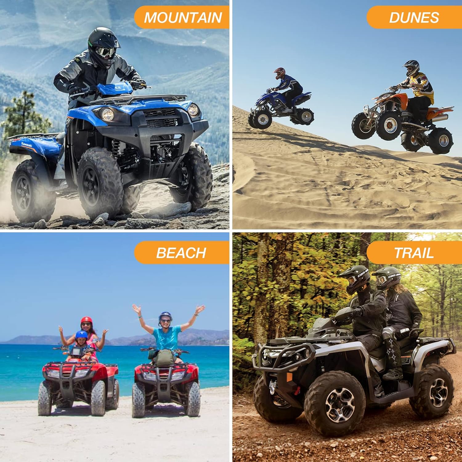 NEVERLAND ATV Cover - Waterproof Heavy Duty 4 Wheeler Quad Cover - All Season Weather Proof Outdoor UV Protection for Polaris Yamaha Suzuki Honda (Black XXXLarge)