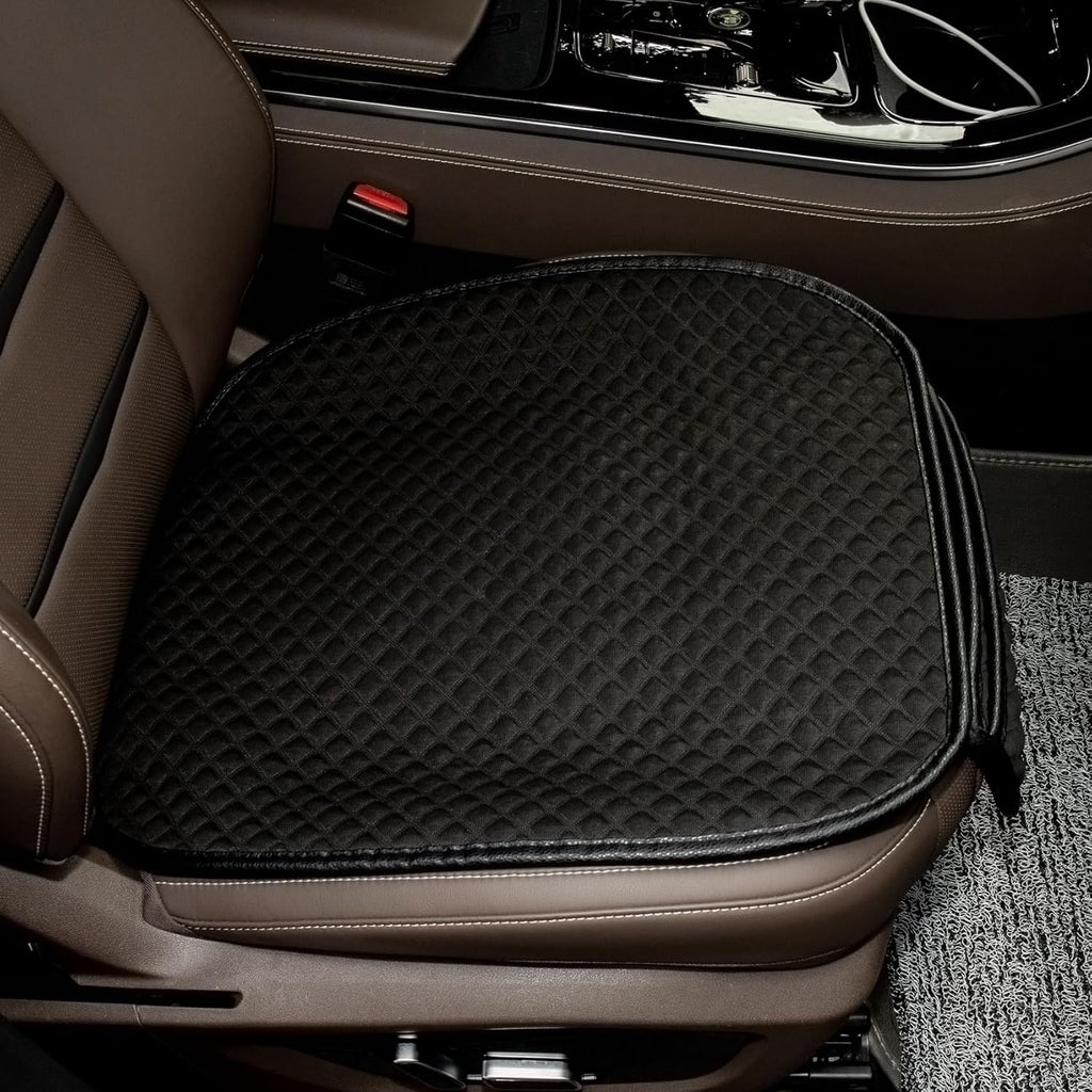 Linen Bottom Car Seat Covers Cloth,Fabric Car Seat Covers Front Seat Only,Cooling Car Seat Pad Cushion for Trucks Breathable Ventilated [Black]