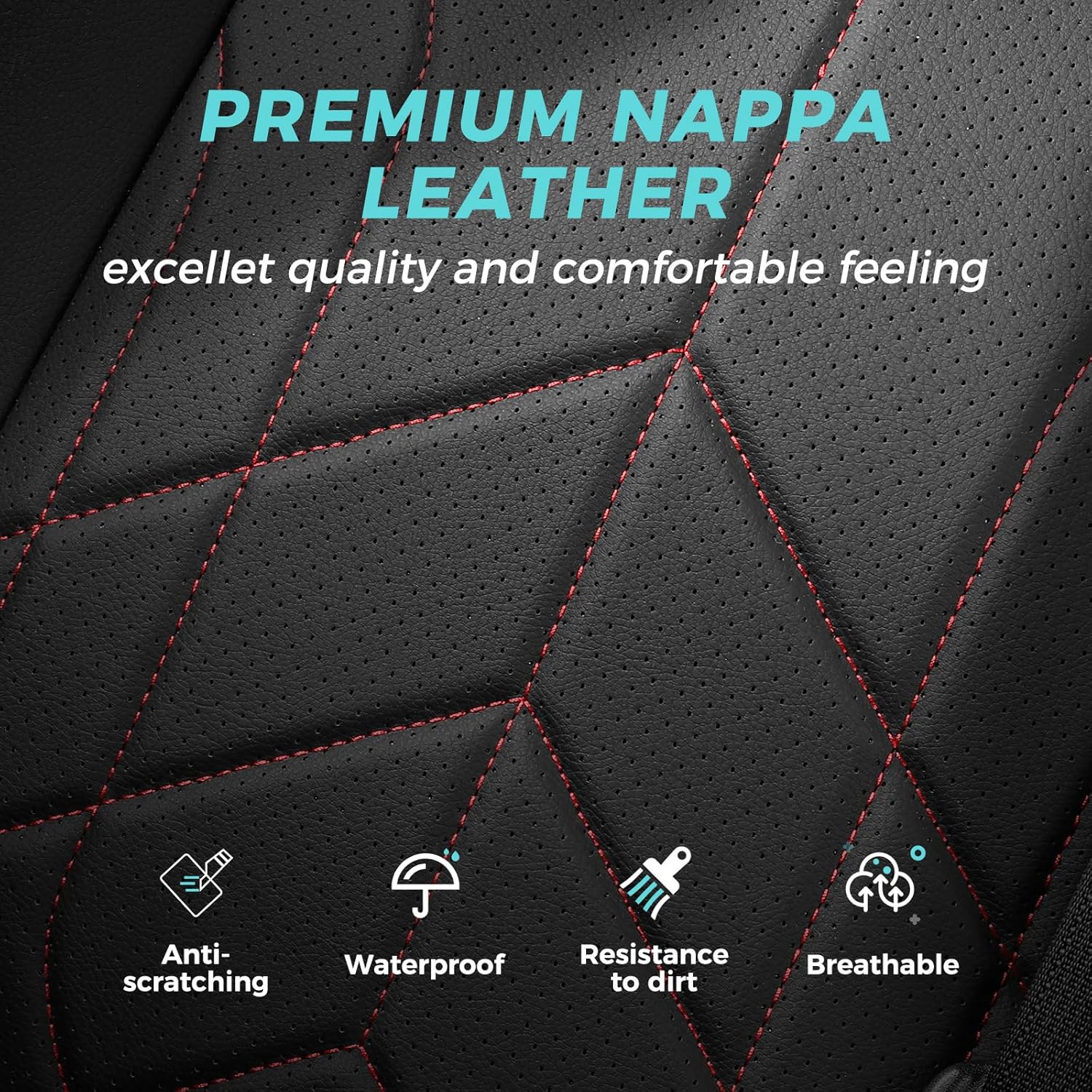for Toyota RAV4 Seat Covers 2019 2020 2021 2022 2023 2024 2025 RAV 4 Prime & Hybrid XLE LE Limited XLE Premium (Not for XSE/SE Hybrid) - Custom Leather Car Seat Covers Full Set - BlackRed