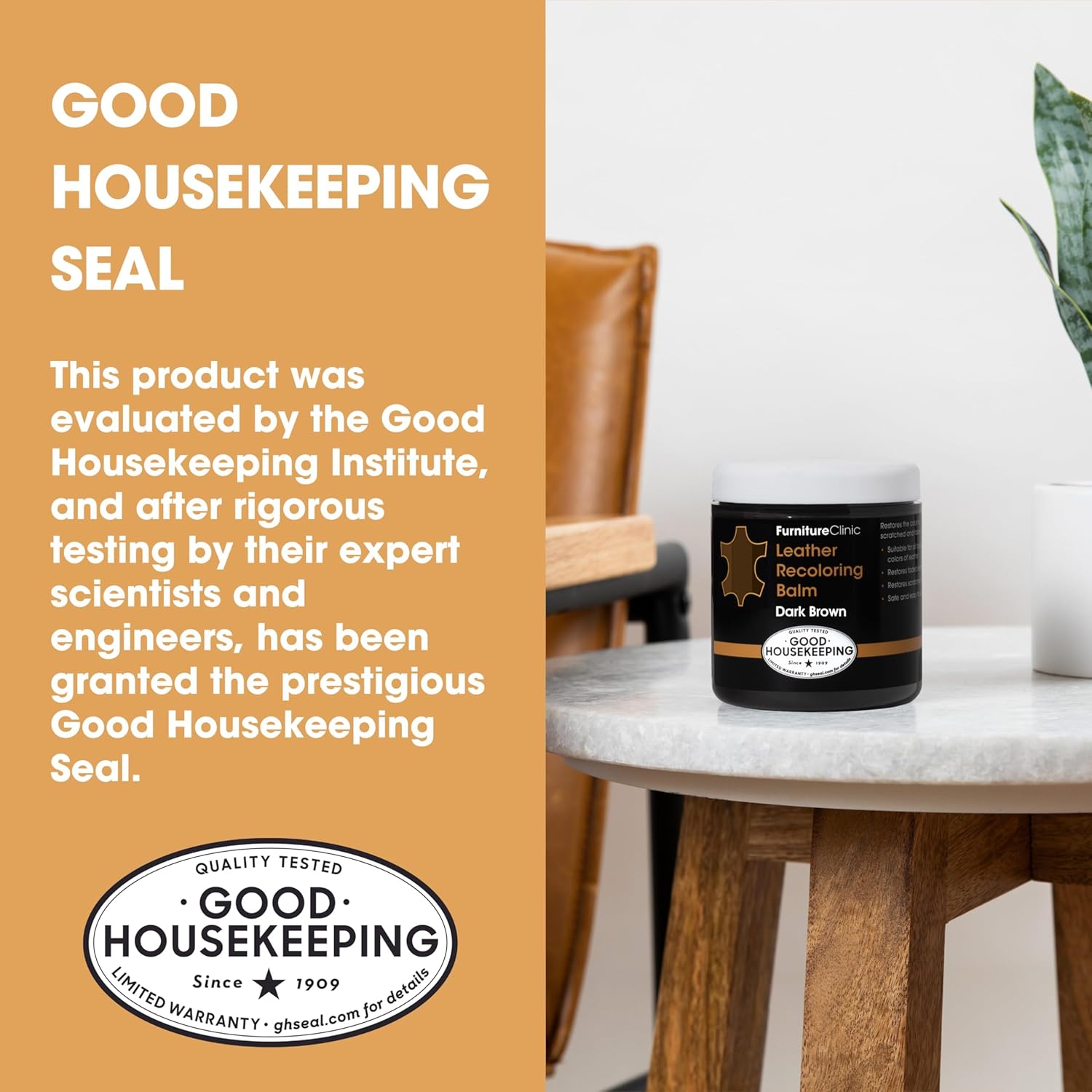 The Original Leather Recoloring Balm by Furniture Clinic - Cream Leather Dye for Furniture, Couches & Car Seats - Restore Scratched, Faded, & Damaged Surfaces