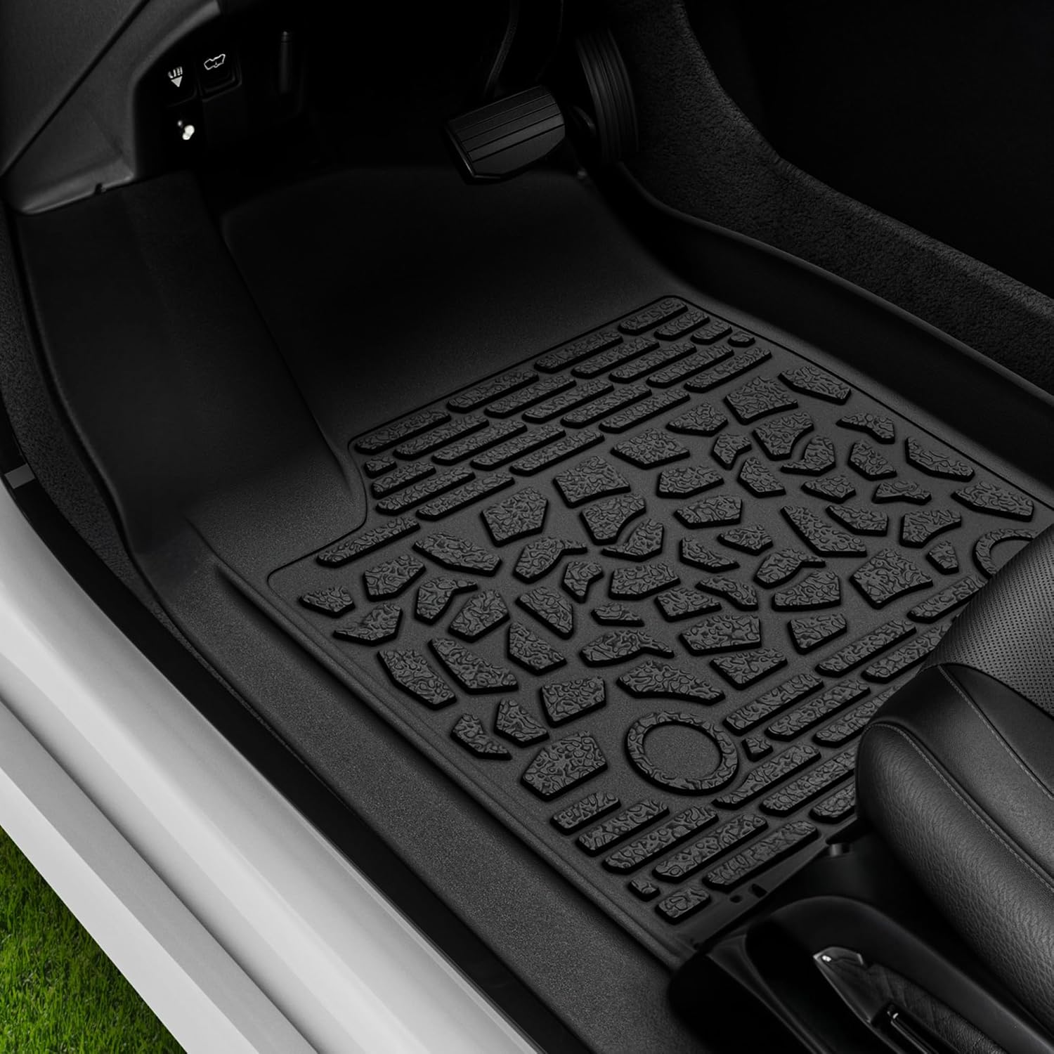 AUTOSAVER88 Floor Mats Fit for Chevy Silverado/for GMC Sierra 1500 2019-2025 Crew Cab, Chevrolet Silverado/GMC Sierra 2500HD/3500HD 2020-2025 Crew Cab, Rear Row w/Factory Carpeted Storage, Black