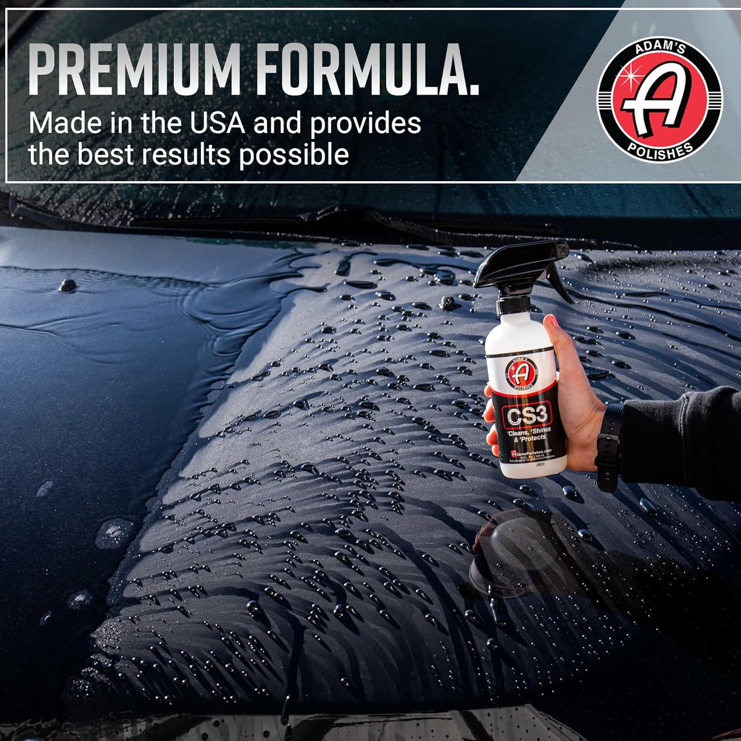 Adam's Polishes CS3 (16oz) - Ceramic Spray Coating That Cleans, Shines & ProtectsTop Coat Car Wash Polish & Paint Protectant Stronger Than Car Wax | RV Boat Motorcycle Car Detailing Waterless Wash