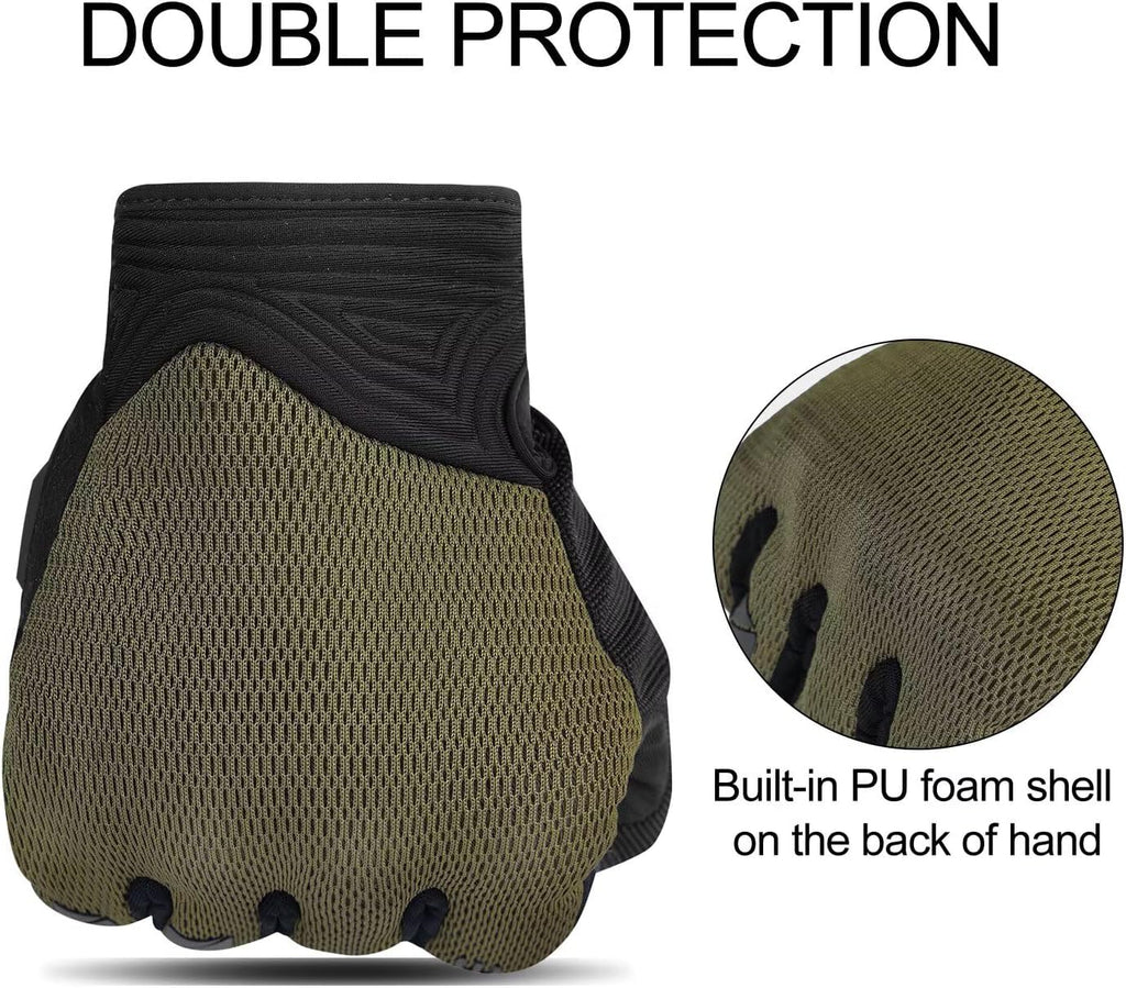 INBIKE Breathable Mesh Motorcycle Gloves for Men/Women, Shell Protection, Reflective, TPR Palm Sliders, Touchscreen Motorbike Gloves for ATV BMX MTB Riding