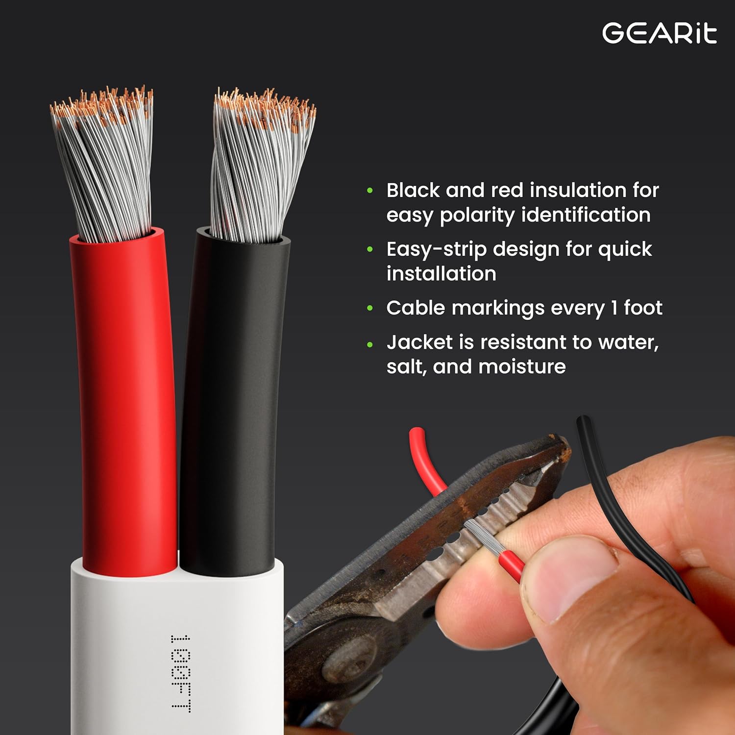 GEARit 16 Gauge Marine Wire, 16/2 AWG (200ft) Marine Grade Tinned Copper Oxygen Free, Duplex 2-Conductor Insulated Red & Black Electrical Cable for Boat, Automotive, RV, Camper, Trailer