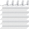 Moxweyeni 100 Pcs Heavy Duty Slatwall Panel Hooks Hanging Metal Slat Wall Hanging Hooks Silver Slat Wall Hanger Commercial Grade Slatwall Pegs Accessories for Shop Retail Display(4 Inch)