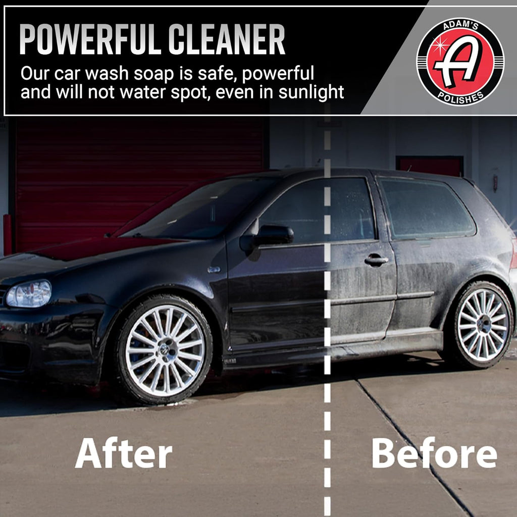 Adam's Polishes Car Wash Shampoo (Gallon) - pH Best Car Wash Soap For Snow Foam Cannon or Gun For Pressure Washer & 5 Gallon Bucket, Powerful Safe Spot Free Cleaning Liquid Auto Detergent