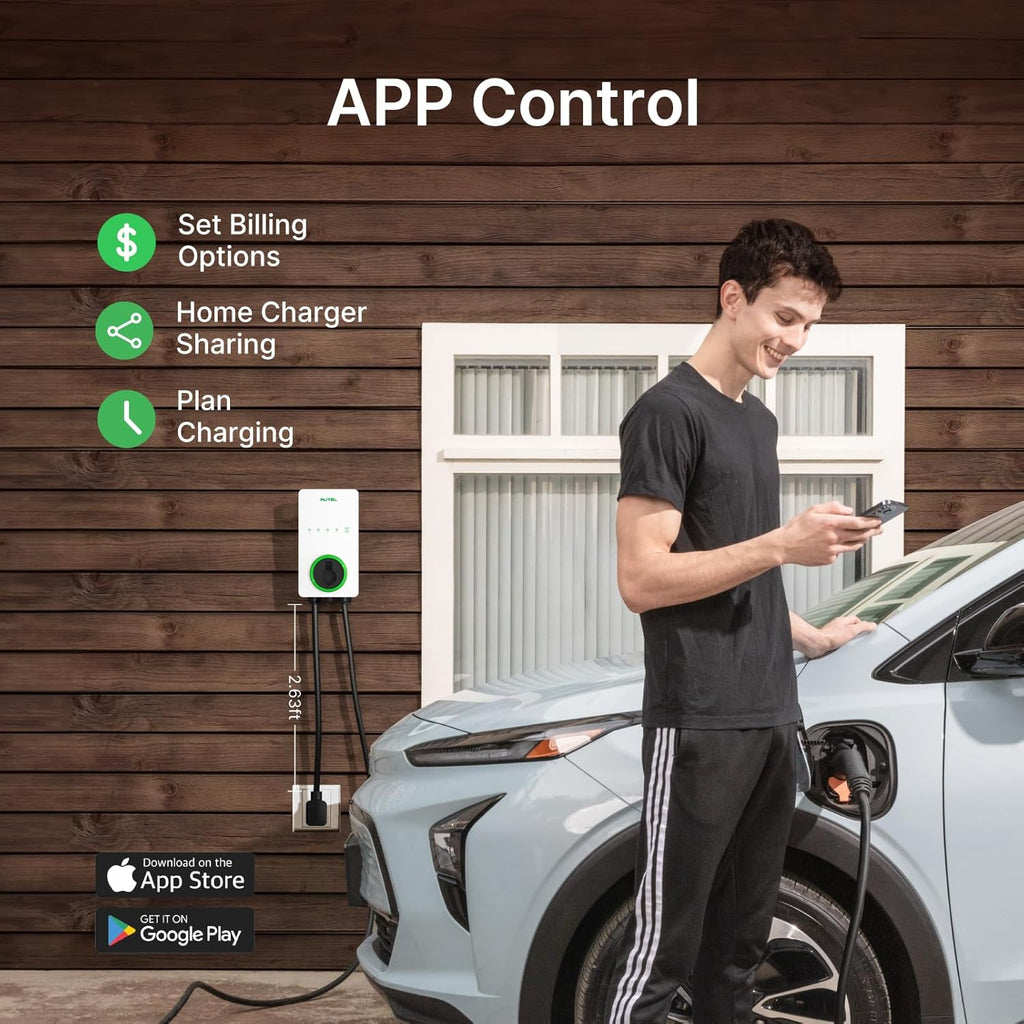 Autel MaxiCharger Level 2 EV Charger up to 40Amp, 240V, Indoor/Outdoor Fast Electric Vehicle Charging Station with Flexible 25-Foot Cable, NEMA 14-50 Plug (White)