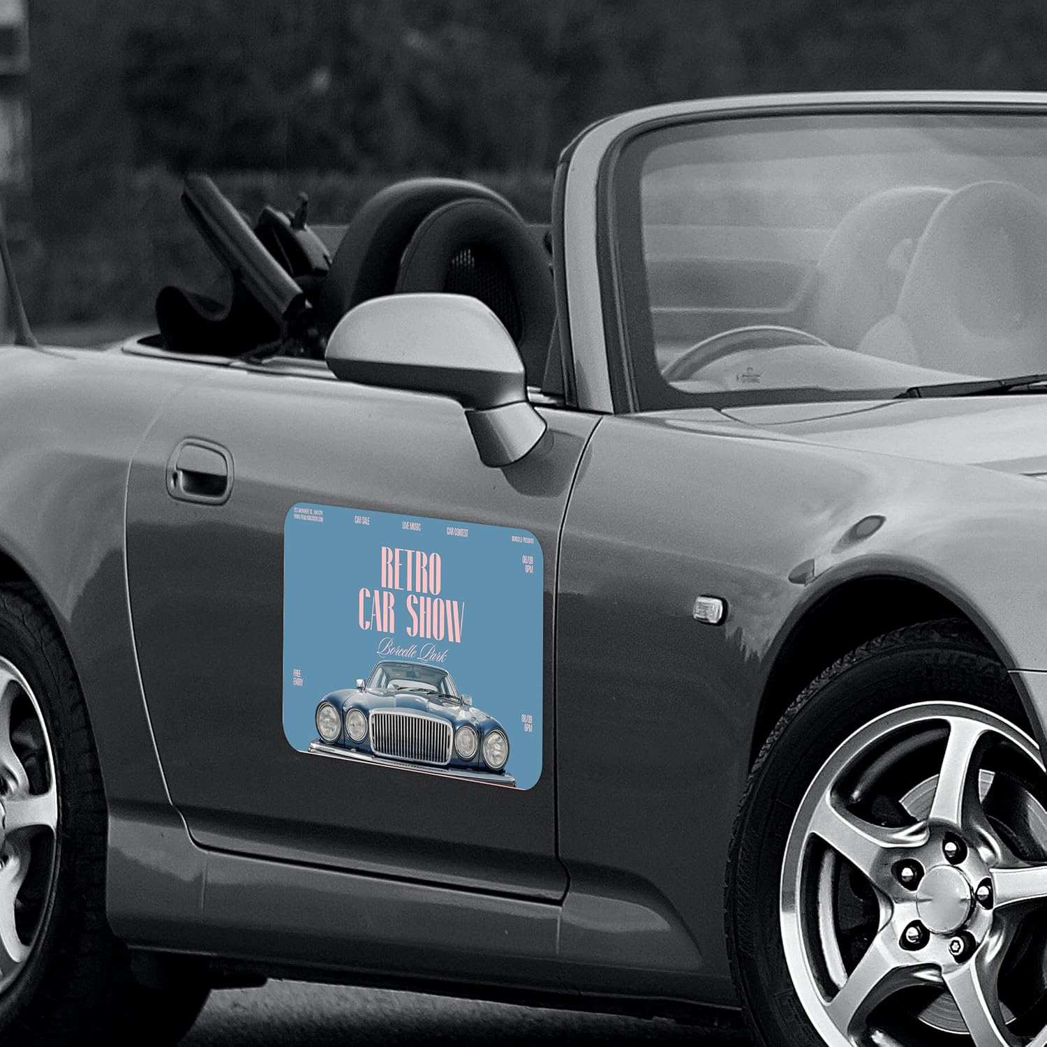 Custom Car Magnet for Business 2 Pack | Personalized Logo, Text, and Image Reflective Magnetic Signs for Vehicles | Effective Advertising Signs | Various Size | Weather-Resistant - 16x23in