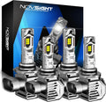 NOVSIGHT 9005 9006 LED Fog Light Bulbs,100000 Lumens 6500K Cool White Light,800% Brightness,Plug and Play, Pack of 4