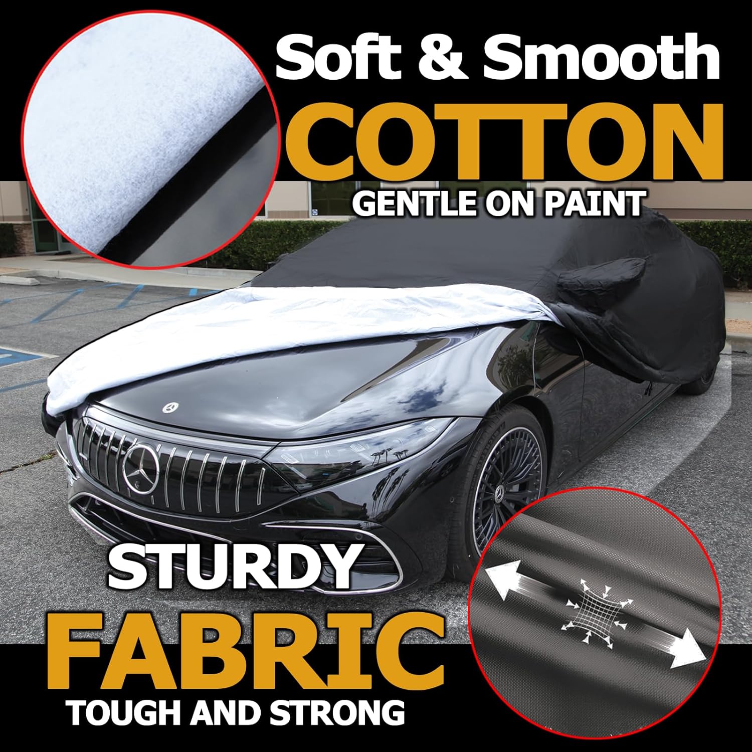 All Weather Waterproof car Cover Good for rain Snow uv Protection dust Large-Size Sedan Grand Prix 300 Charger Impala Regal MKZ Lacrosse LS Black