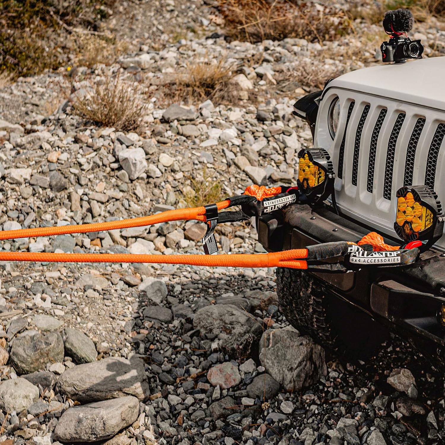 ALL-TOP Kinetic Recovery Rope Kit w/ 2 Soft Shackles, 48000Lbs, 1in x 20ft, Heavy Duty 30+% Elasticity, 16000Lbs Work Load Limit