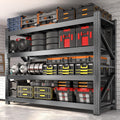 Metal Garage Shelving Unit, Heavy Duty 4-Tier Adjustable Storage Rack, 6000 LBS Loads Industrial Utility Shelves for Garages, Warehouses, Kitchen, Black, 71" W x 24" D x 71" H