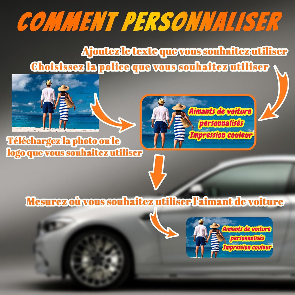 Custom Magnet Car Stickers, Personalised car Magnetic Signs for Business, Car Magnet with Text/Logo/Image,No Melting No Blow Off Easy to Move