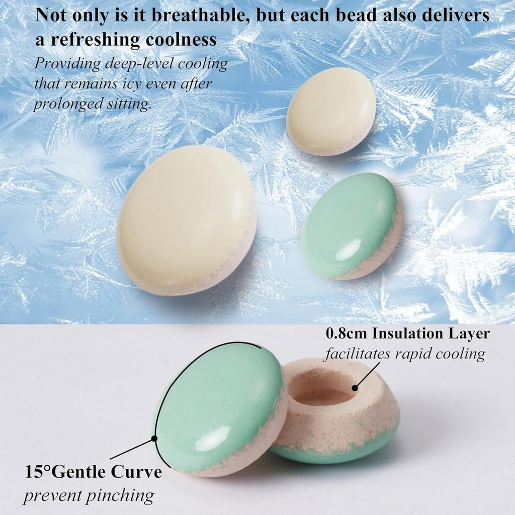 HOMREST Ceramic Seat Cushion for Back Pain Bead Seat Pad Mat Comfy Extreme Cooling Summer Massage Seat Cushions for Cars,Home Office Desk Chairs(Beige)