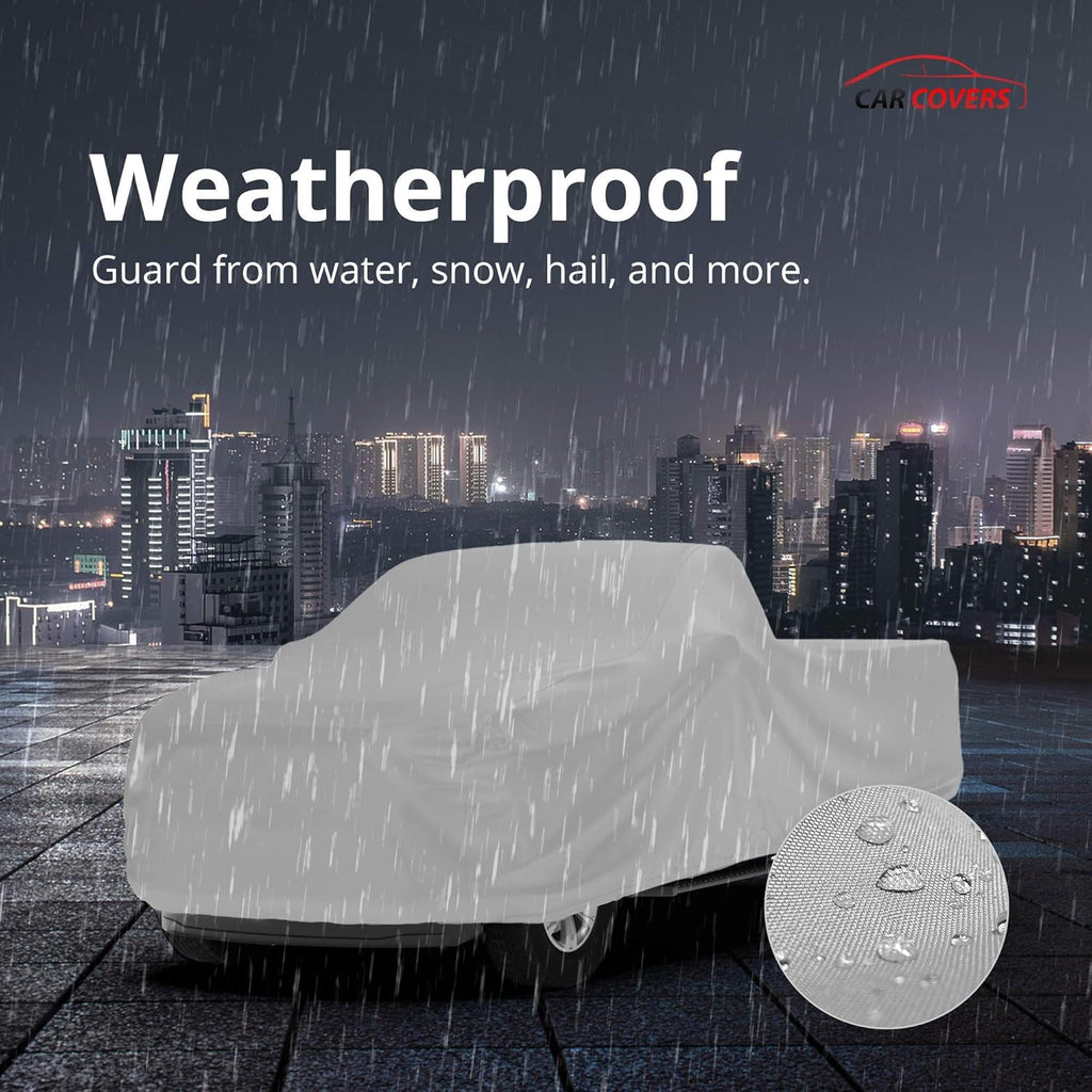 Car Covers Weatherproof Max Truck Cover & Warranty Compatible with Ford 1957-1983 F-100 Regular Cab, 8 with Camper Shell– Outdoor Cover, Prevents Theft with Cable Lock