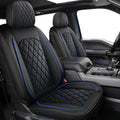 MIROZO Dodge Ram Seat Covers,Waterproof Truck Seat Covers Fits for 2009-2025 Ram 1500 2500 3500 Crew Quad Regular Cab Pickup Cushions with Split Bench 40/60(Black and Blue,Full Set Flat Back)