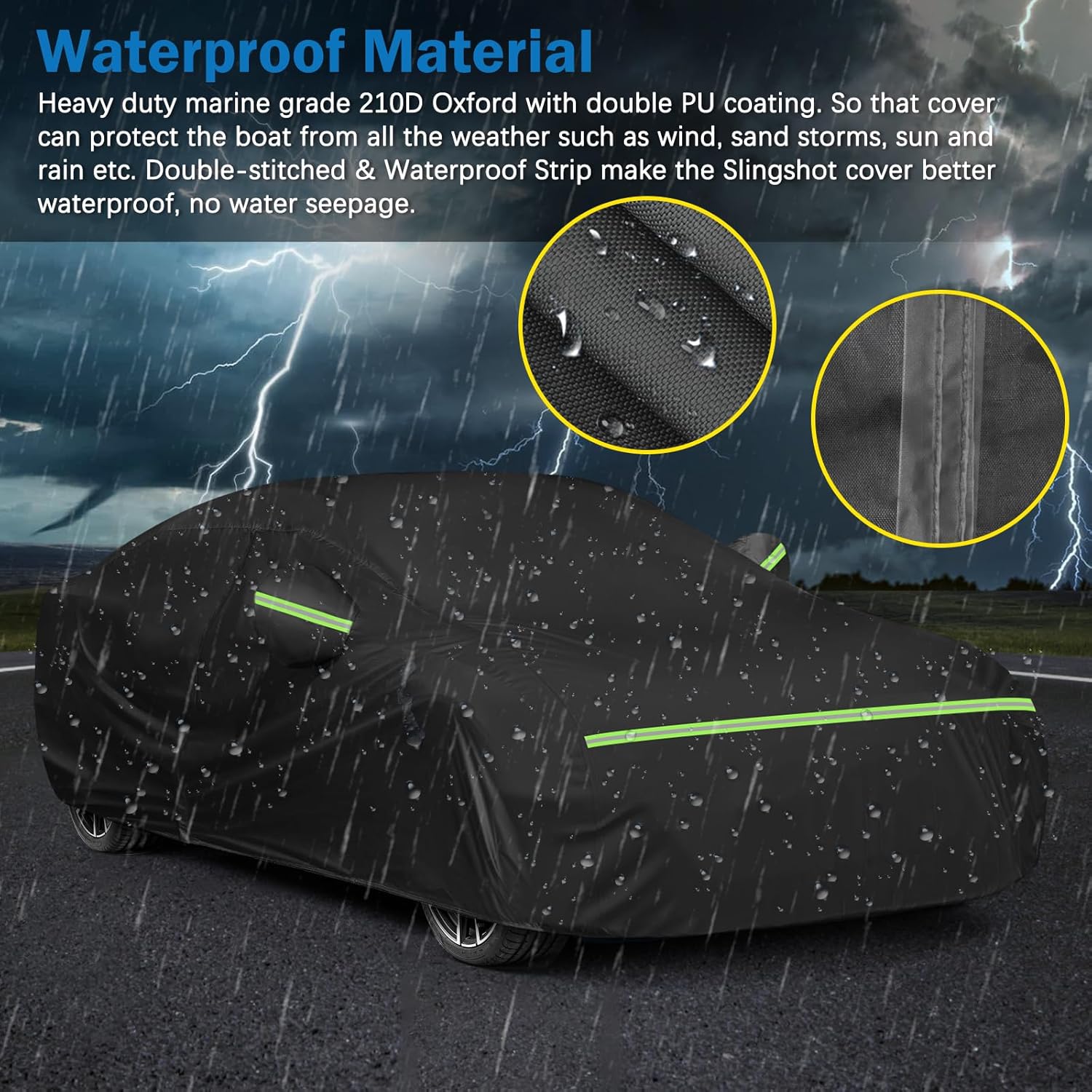 Car Cover for BMW M4/ 4 Series 420i 428i 430i 435i 440i /4 Coupe 2014-2024, Waterproof 210D Oxford Cloth and Cotton Cover Outdoor Full Car Covers with Zipper Windproof Heavy Duty All Weather