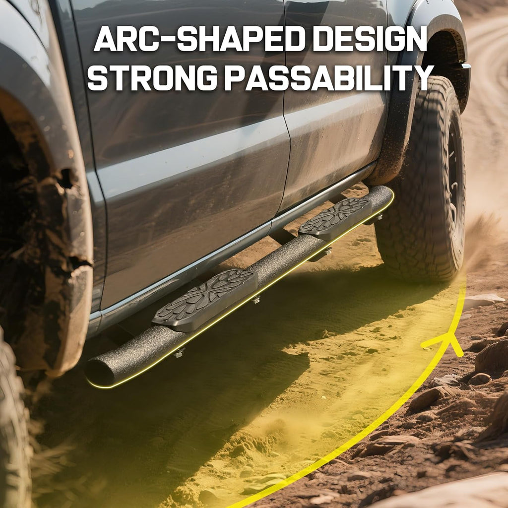 3.5 Inch Oval Tube Bar Running Boards Compatible with 2019-2025 Dodge Ram 1500 Crew Cab New Body Style(Excl. Ram 2500/3500/Classic). Truck Side Steps, Carbon Steel Side Steps Step Bars.
