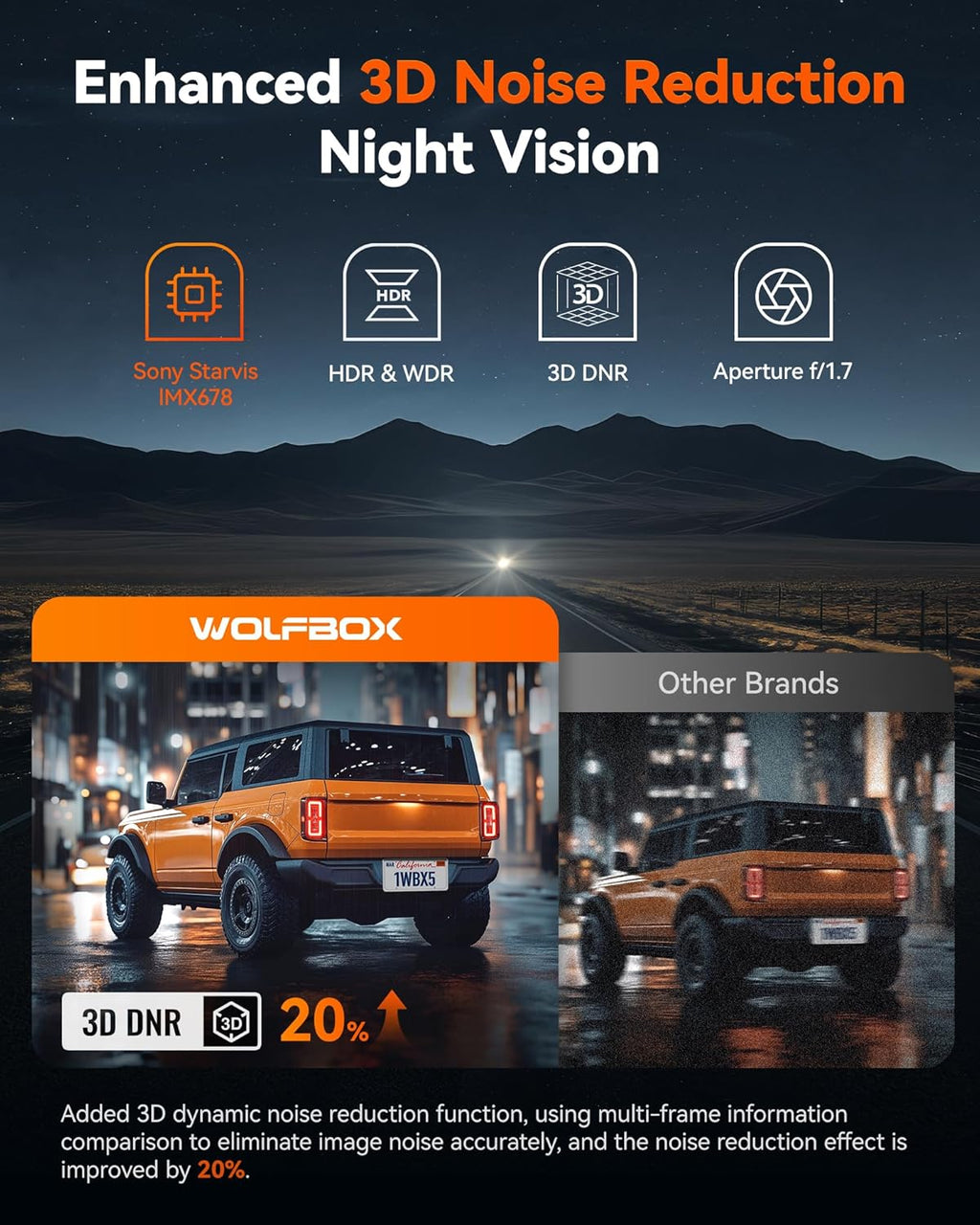 WOLFBOX X5 3 Channel 4K HDR Dash Cam, STARVIS 2 IMX678 Night Vision, 4K+2.5K+1080P Front and Rear Inside Car Camera with 128GB Card and GPS, Support Voice Control, Touch Screen and 5.8GHz WiFi