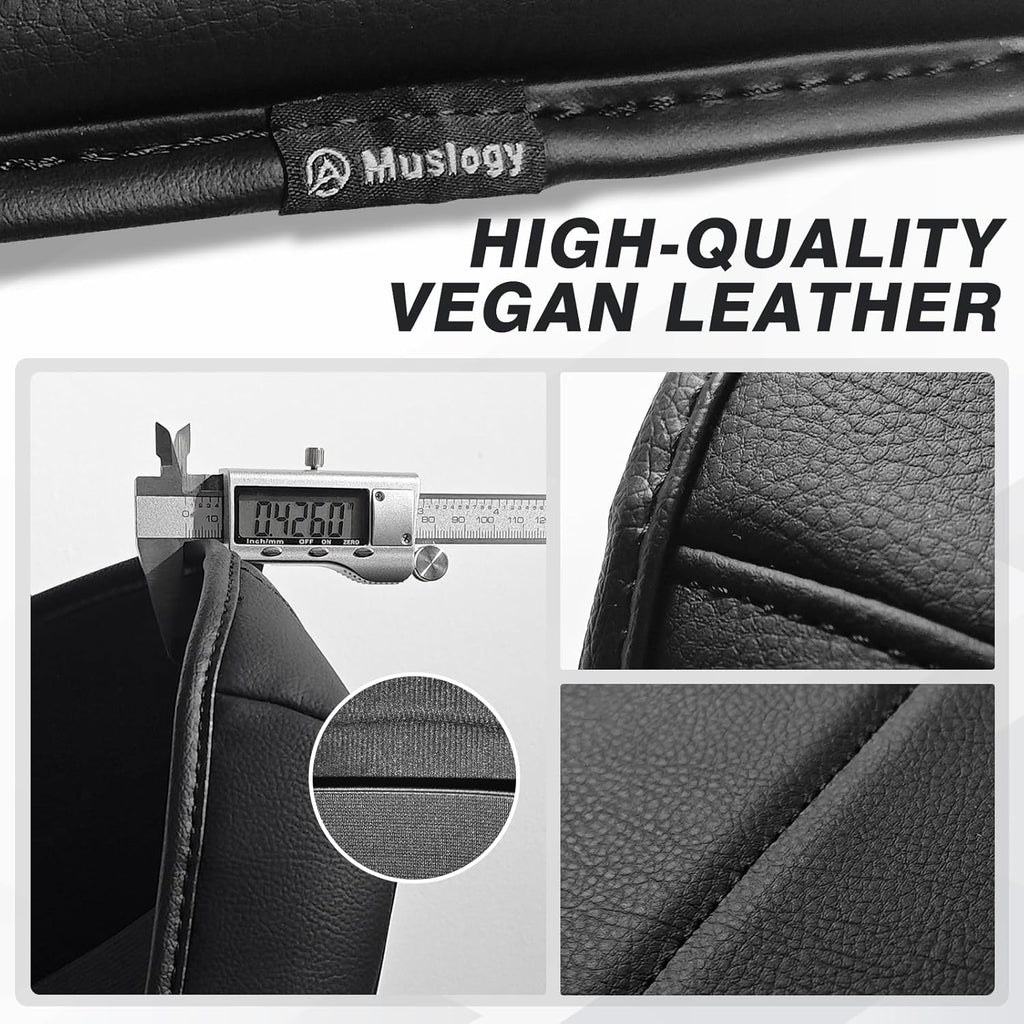 Muslogy Center Console Armrest Cover Compatible with Dodge Ram1500/2500/3500 2013-2018 Comfort Armrest Pad Arm Rest Cushion Vegan Leather Protector Regular Thick(Bucket Seat ONLY)