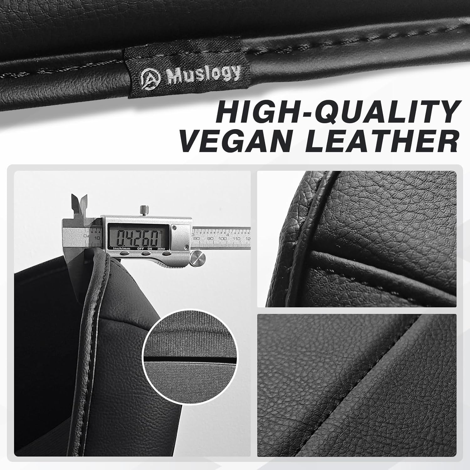 Muslogy Center Console Armrest Cover Compatible with Dodge Ram1500/2500/3500 2013-2018 Comfort Armrest Pad Arm Rest Cushion Vegan Leather Protector Regular Thick(Bucket Seat ONLY)