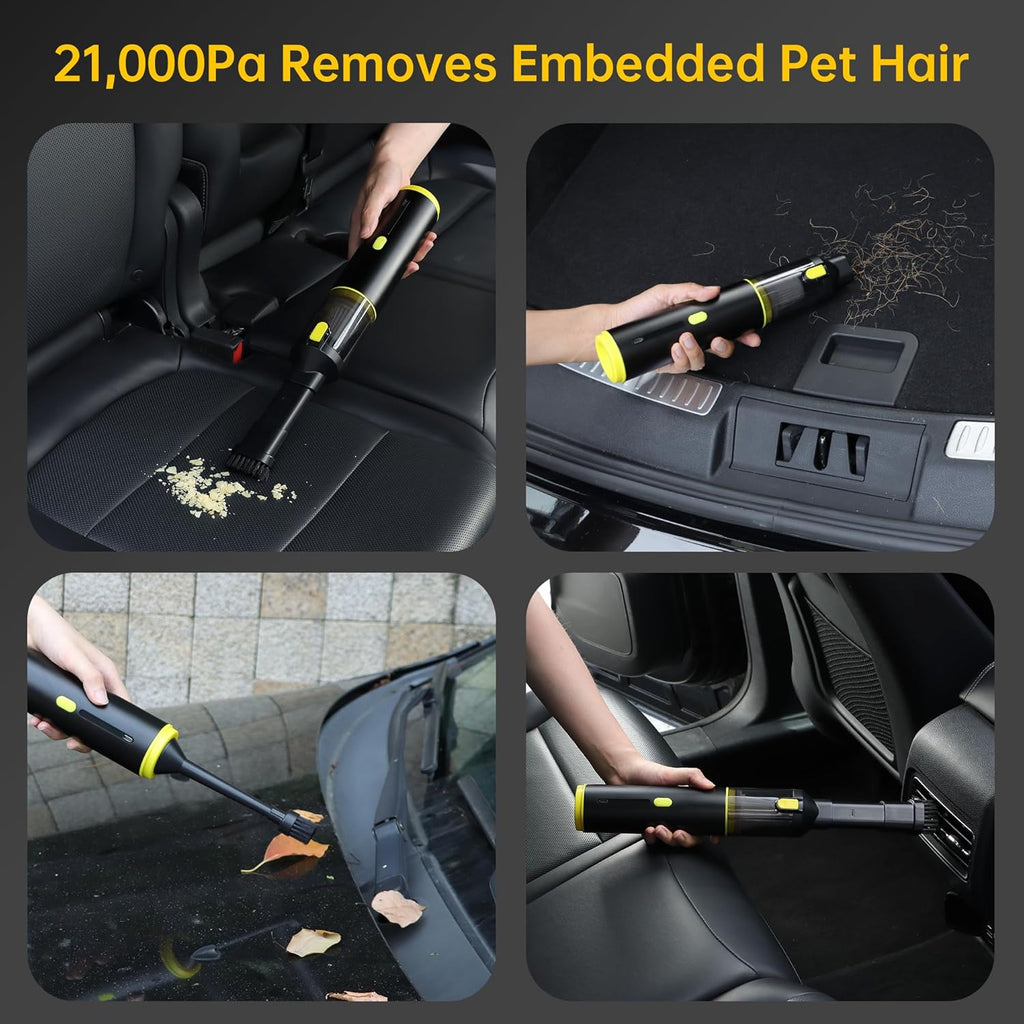 Cros 4-in-1 Mini Cordless Vacuum Cleaner, 21kPa Powerful Suction, Portable Handheld Vacuum for Car & Home, Type-C Rechargeable, Compact & Lightweight