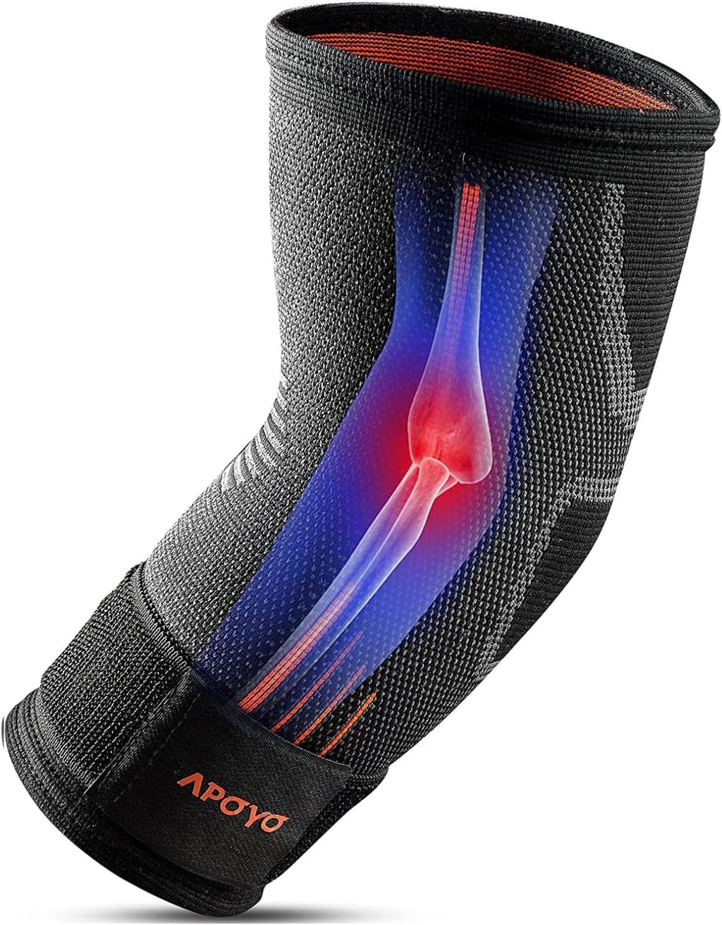 APOYO Elbow Brace for Tendonitis and Tennis Elbow, Compression Sleeve for Arthritis, Workouts, Reduce Joint Pain During Fitness Activity (XX-Large)