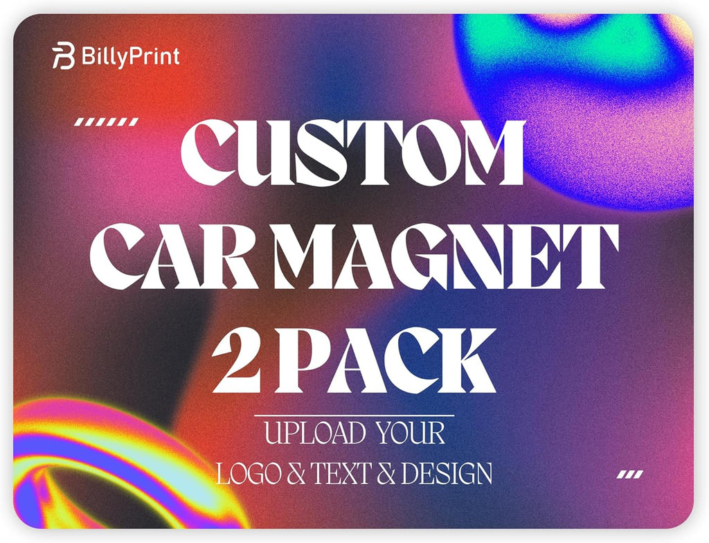 Custom Car Magnet for Business 2 Pack | Personalized Logo, Text, and Image Reflective Magnetic Signs for Vehicles | Effective Advertising Signs | Various Size | Weather-Resistant - 24x24in