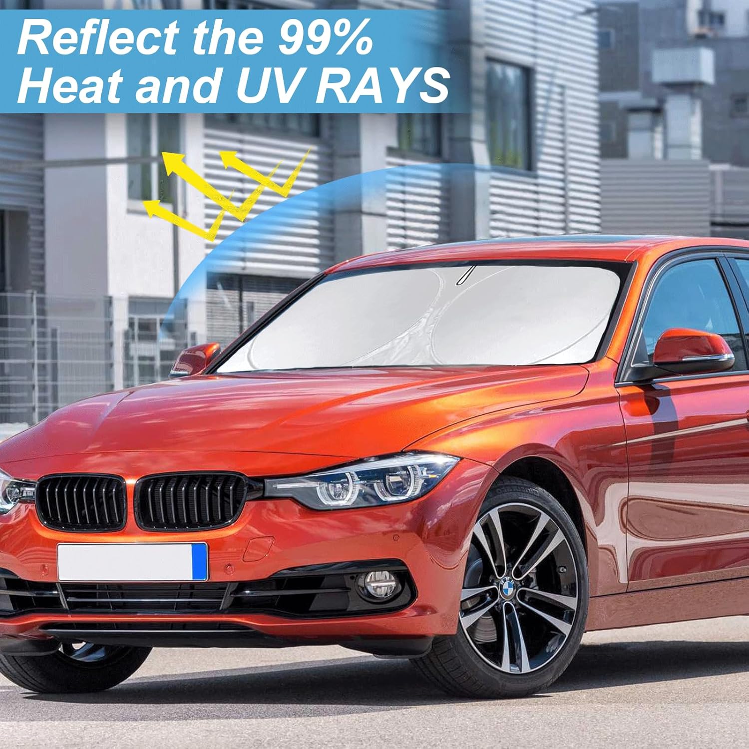 INSAUTO for 2019-2023 2024 2025 BMW 3 Series Car Windshield Sun Shade Sunshade for 2022-2025 B&W 3 Series 330i M340i Sun Protector Front Window Windshield Cover Fit 3-Series 3 Series Accessories