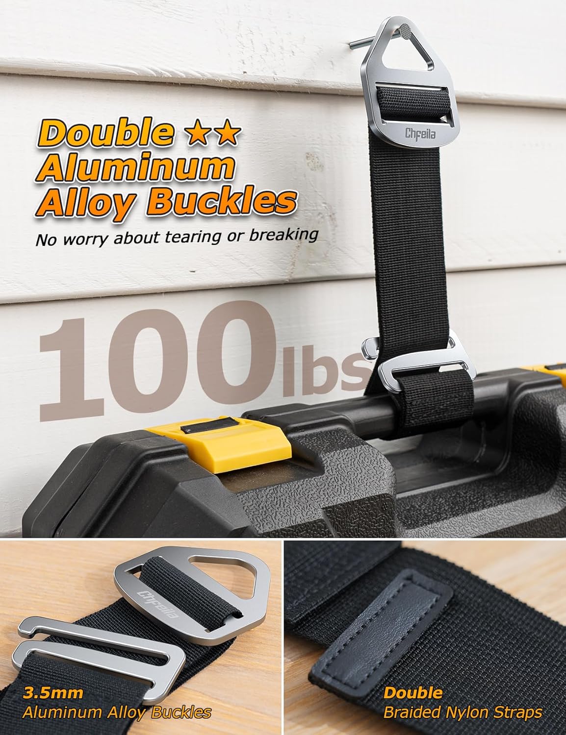 4 Pack One Hand Operation [1s Tighten by Gravity] Adjustable Extension Cord Organizer Holder, Hose Rope Storage Straps Wrap for RV Shed Workshop Garage Organization, Gadgets Tools Gifts for Dad Men