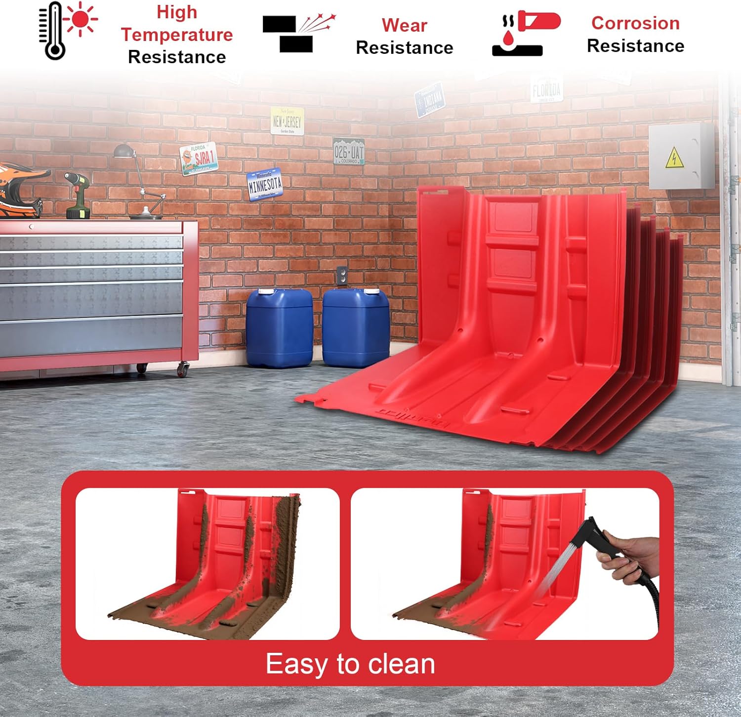 Flood Prevention Barrier, ABS L-Type Baffle Water Barrier Reusable, Door Flood Barriers for Home, Removable Combined for Garage Doors, Warehouses, Basements and School (20pcs)