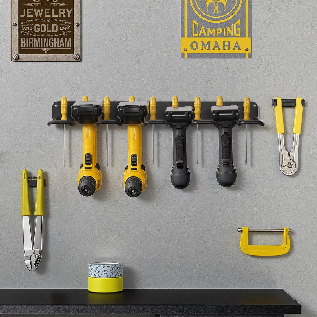 oviitech Power Tool Organizer Wall Mount，Power Tool Storage Rack for Garage Workshop, Father