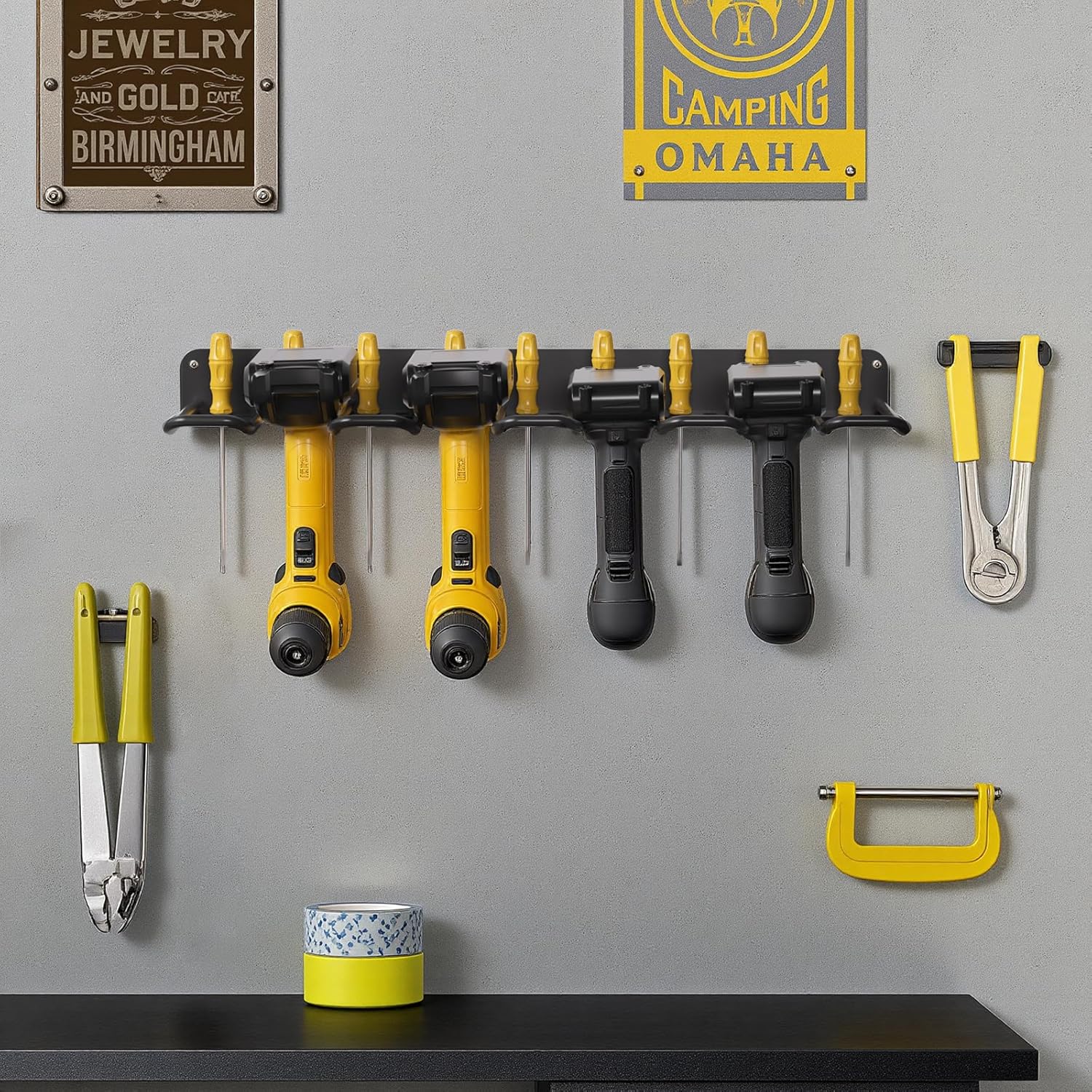 oviitech Power Tool Organizer Wall Mount，Power Tool Storage Rack for Garage Workshop, Father
