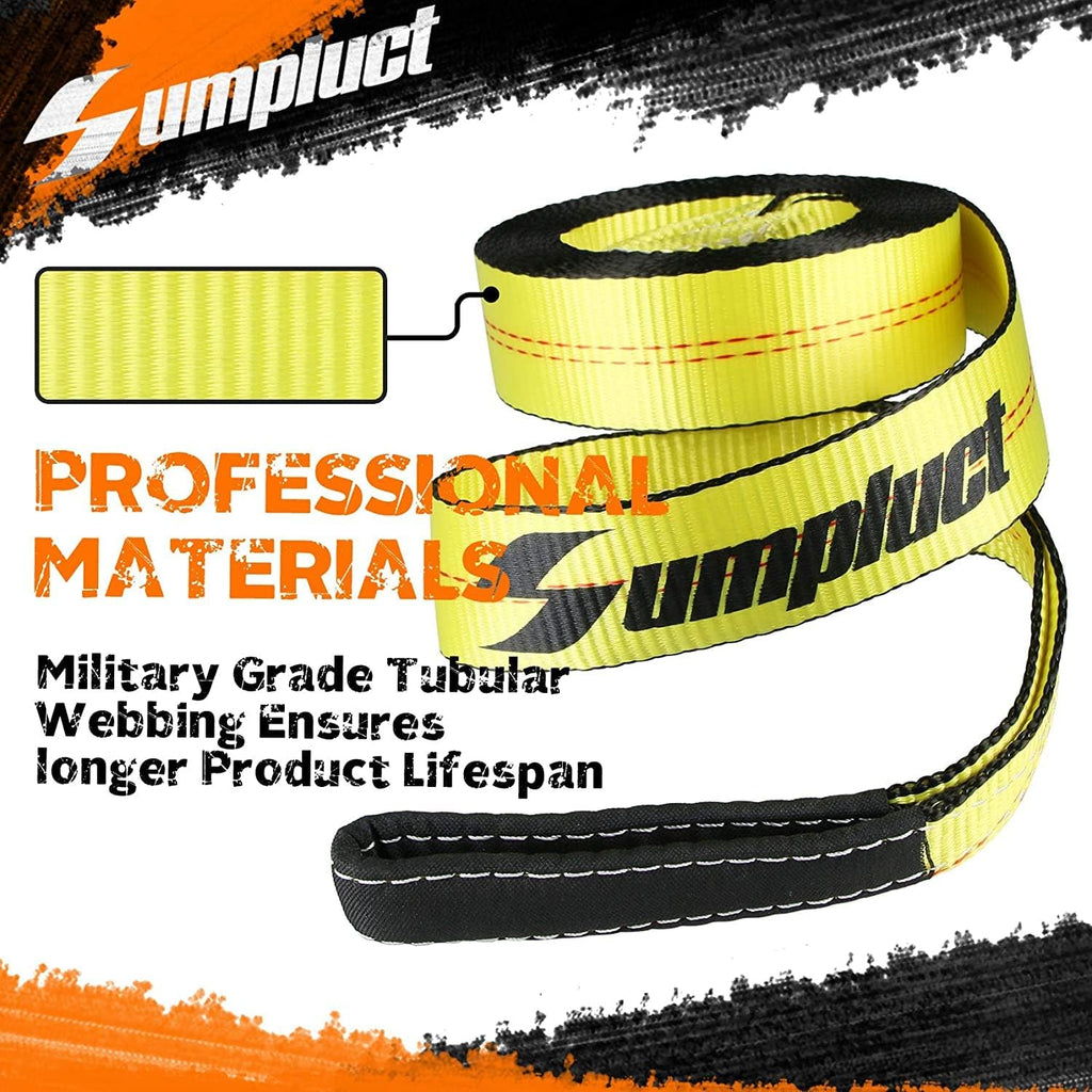 2 Pack Tow Strap 2" x 20 ft 20000 lbs Break Strength Kinetic Recovery Tow Rope with Loops,Emergency Towing Straps,Tree Saver Snatch Ropes for ATV,UTV,Car,Tractor,Vehicles,Boat,Trailer Accessories