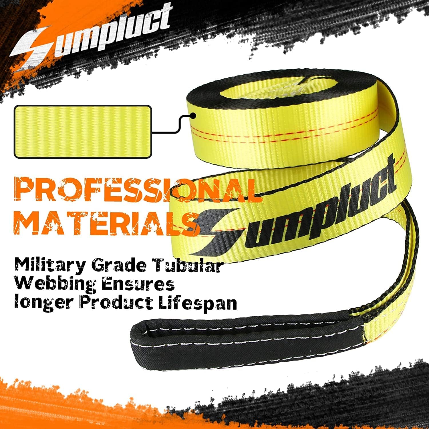 2 Pack Tow Strap 2" x 20 ft 20000 lbs Break Strength Kinetic Recovery Tow Rope with Loops,Emergency Towing Straps,Tree Saver Snatch Ropes for ATV,UTV,Car,Tractor,Vehicles,Boat,Trailer Accessories