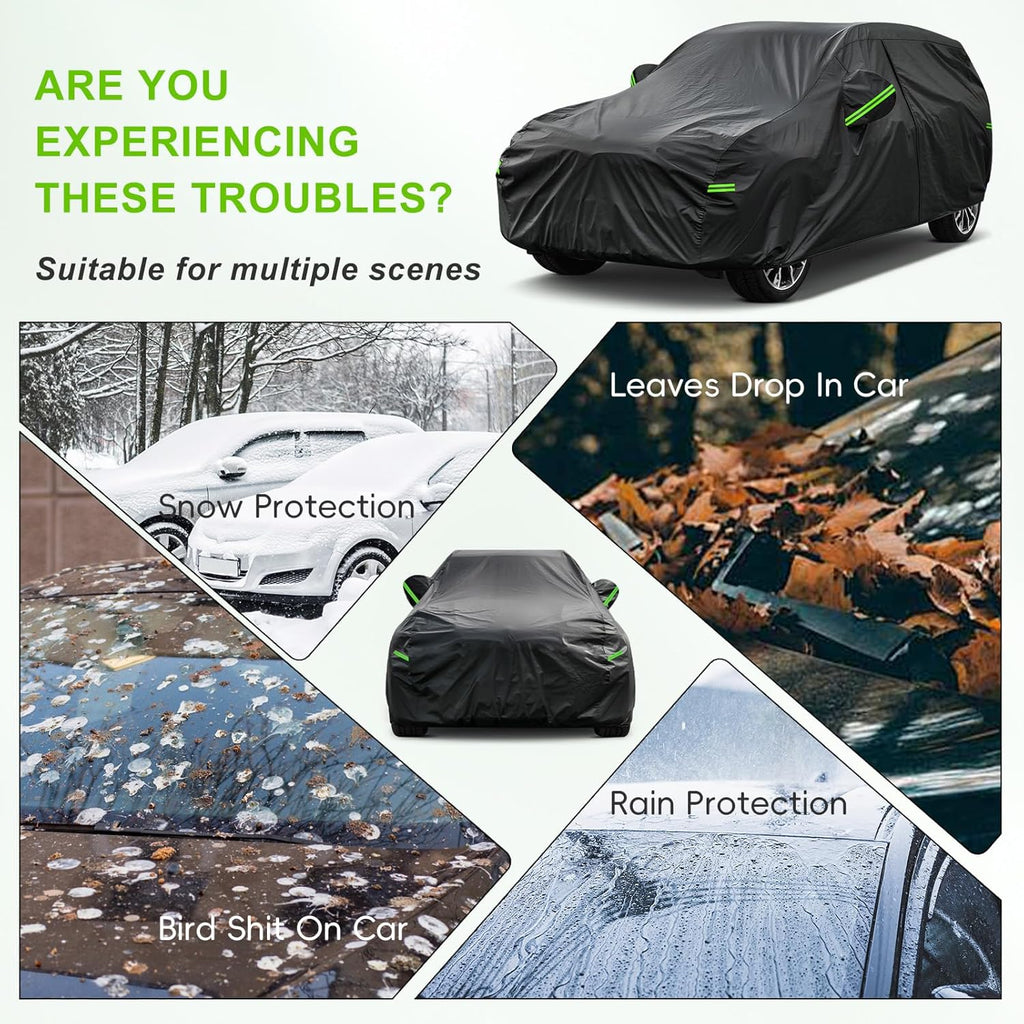 KouKou Car Cover Waterproof All Weather, 7 Layers Outdoor Car Covers for Automobiles Rain Snow UV Protection, Universal Fit Nissan Altima, Infiniti Q50,Kia Optima, Acura TLX ect.(Length 186-193 inch)