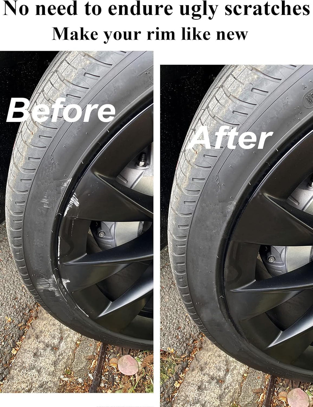 SYOAUTO Gloss Black Rim Touch Up Paint, Car Wheel Scratch Repair Touch Up Paint Pen, Universal Color Rim Wheel Paint (Gloss Black)