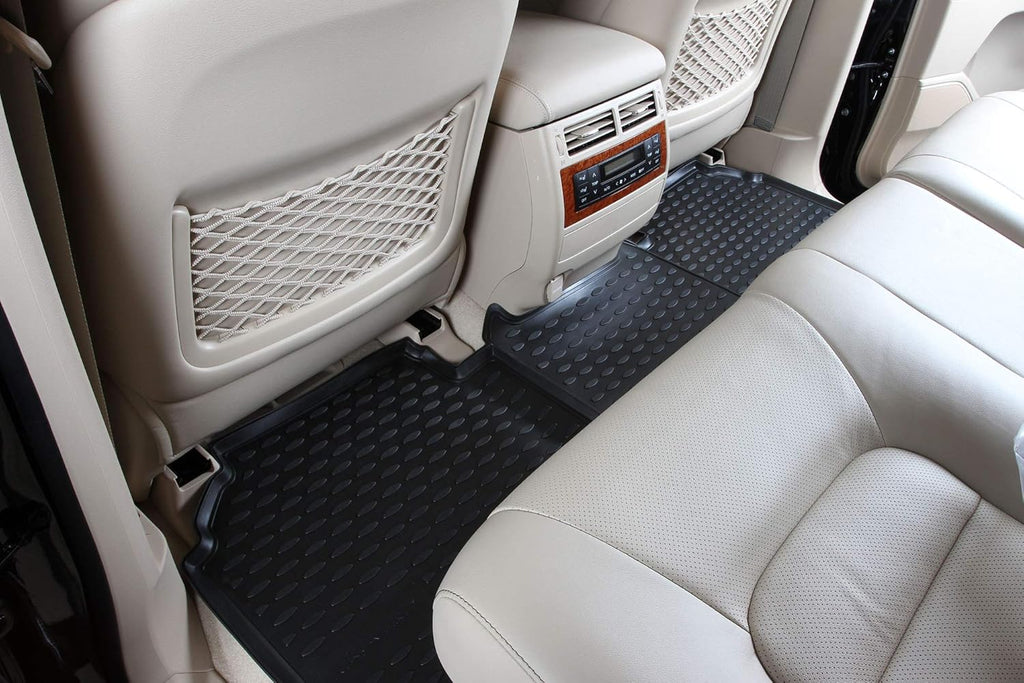 Fits 2018-2023 Hyundai Kona Floor Mats Front & 2nd Row Seat Liner and Cargo Liner Trunk Set - 3D Custom Fit All-Weather Full Liners (Black)
