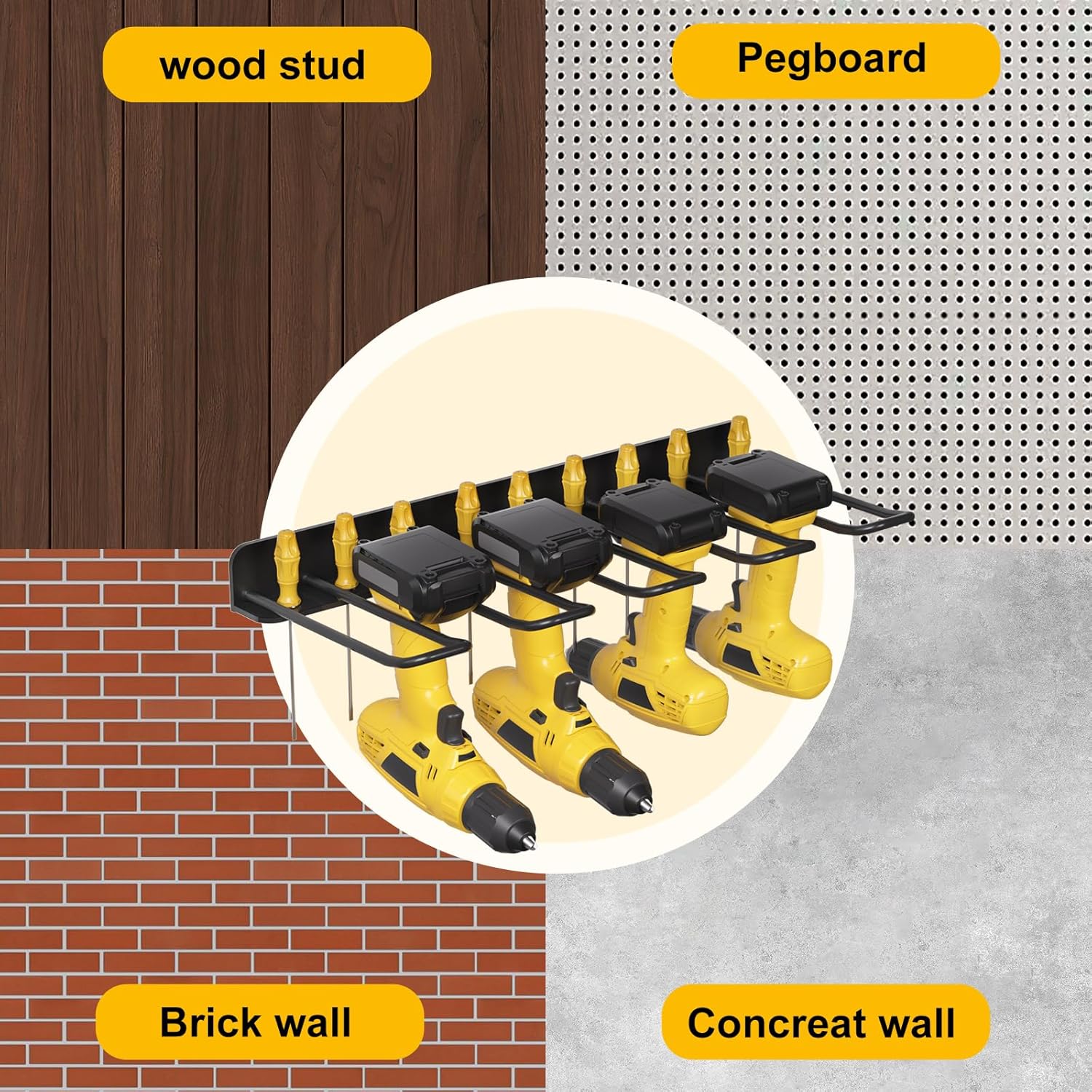 oviitech Power Tool Organizer Wall Mount，Power Tool Storage Rack for Garage Workshop, Father