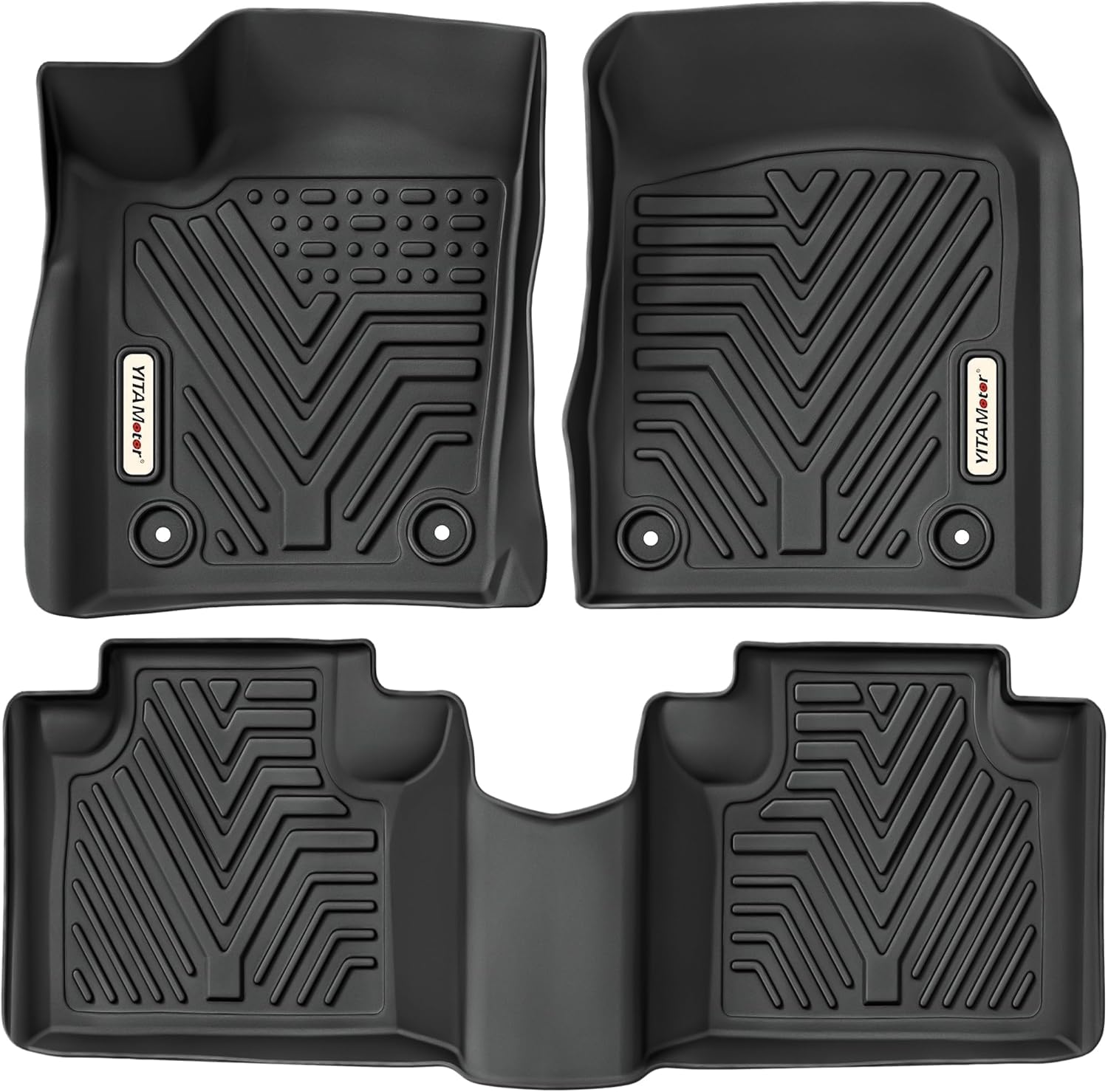 YITAMOTOR All Weather Floor Mats for 2022 Jeep Grand Cherokee WK, 2016-2021 Jeep Grand Cherokee/Dodge Durango, Custom Fit Floor Liners for 1st & 2nd Row, Black