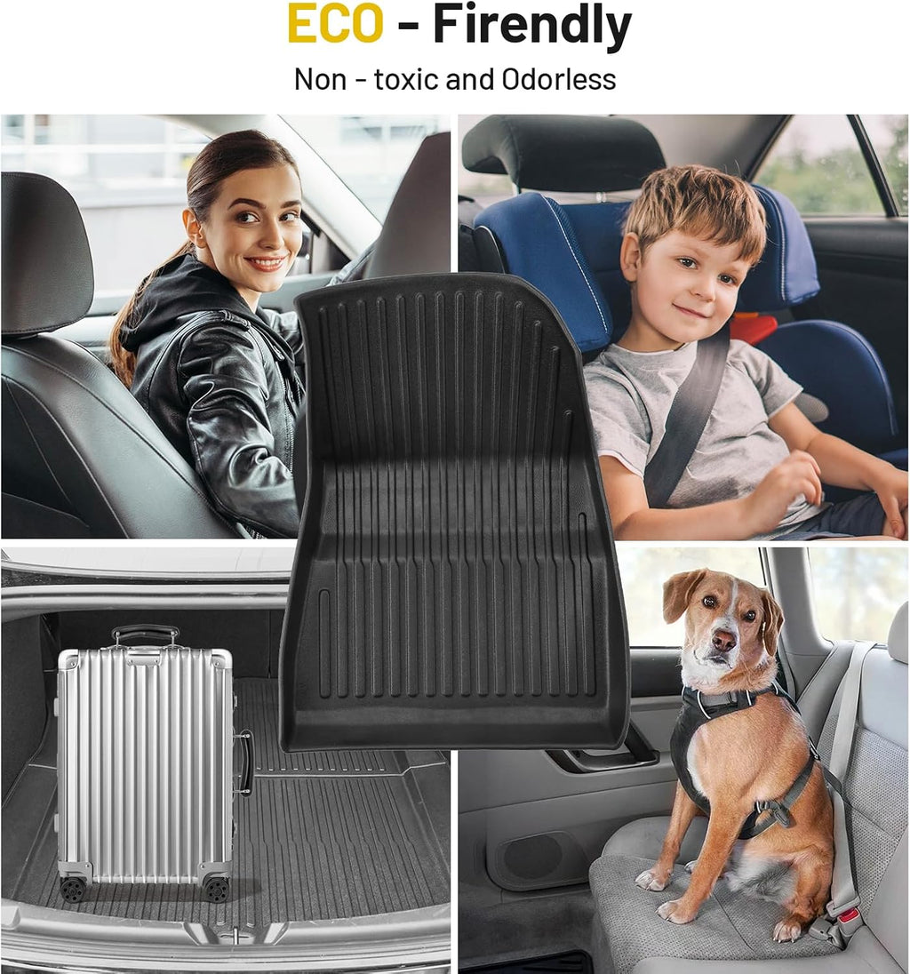 Floor Mats for 2024 2025 Tesla Model 3 Custom All Weather TPE Waterproof Anti-Slip Trunk Mats Front & Rear Cargo Liner Interior Accessories Custom Fit for 6 Car Mats 5-Seater (Not Fit 7-Seat)