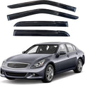 KPY Window Visor Compatible with Infiniti G35 G37 G25 Q40 2007-2015, 4PC Rain Guard Side Window Vent Deflectors Tape-On Mugen Style, 2007 2008 2009 2010 2011 2012 2013 2014 2015