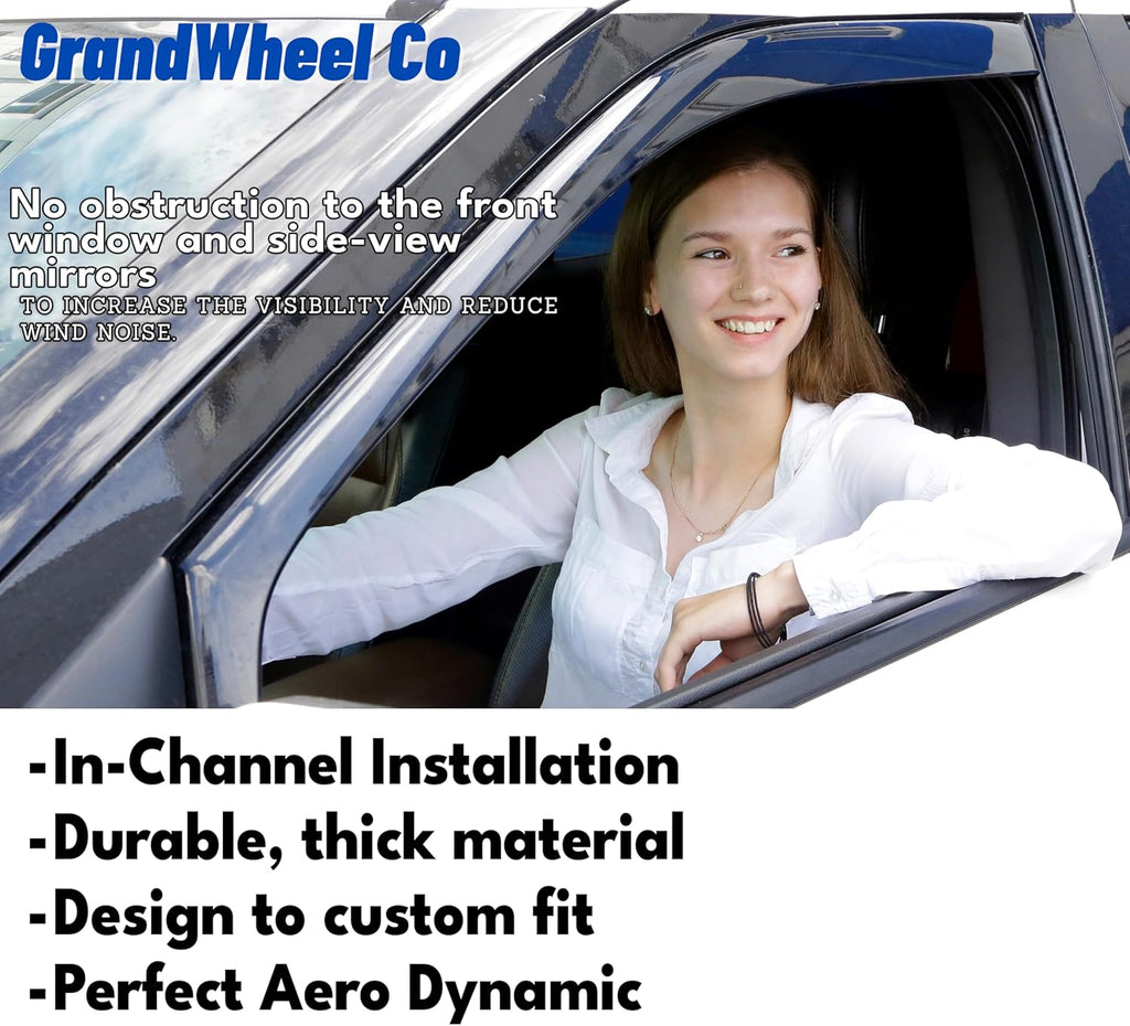 Window Deflectors Smoke Tinted in-Channel Side Window Vent Visor Deflectors Rain Guards Compatible with Ascent 2019-2025 - 4pcs. GW0882