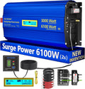 3000 Watt Pure Sine Wave Power Inverter 3000W 12V to 110V 120V AC, 6000W Surge Peak Power for 2 Seconds, UL Fuses, Compatible with Lithium Battery, Car Off-Grid Solar RV Truck Vehicle VOLTWORKS