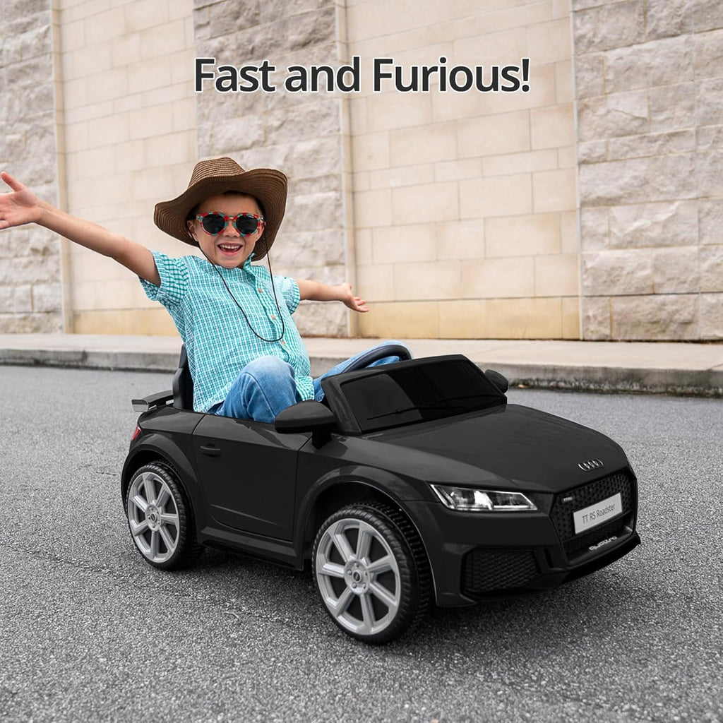 Electric Ride on Car for Kids, Licensed Audi 12V 7Ah Kids Ride-on Toy for Toddlers 3-5 Year Old with Remote, Bluetooth - Black